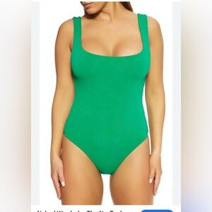 Naked Wardrobe Vibrant Green One-Piece Swimsuit